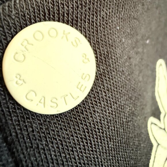 Crooks & Castles Jacket Black White Varsity Bomber Streetwear Logo - Picture 5 of 7